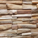 Verblender - Holzverblender - Wandverblender - Wandverkleidung - Paneele - Teak - Altholz - Deco - 5x3x2 - 03 - SEAWOOD | Holzpaneele | 2x3x5 - 1 Stück 50 x 10 cm - Verblender | Afrika Naturstein