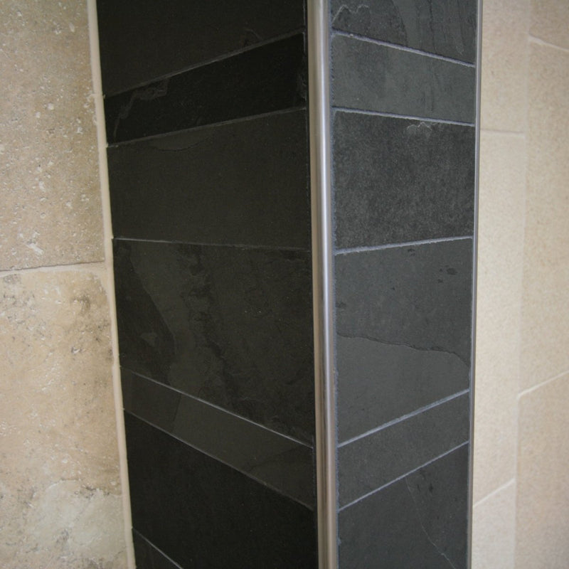 - Schiefer Verblender | MUSTANG BLACK SLATE - 60 x 15 x 1.0 cm - Verblender | Afrika Naturstein