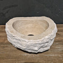 - WAVE | Waschbecken | Travertin roh - 25 x 20 x 13 - 15 cm - Badgestaltung | Afrika Naturstein