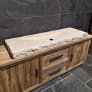 - BILBAO | Waschtisch | Travertin roh - 156 x 50 x 10 cm - Badgestaltung | Afrika Naturstein