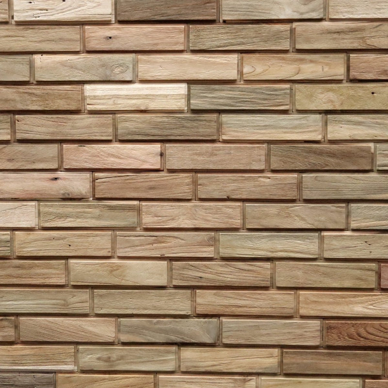 - BRICK | Holzverblender | 21x6 - 1 Stück 21x6 cm - Verblender | Afrika Naturstein