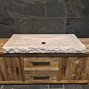 - BILBAO | Waschtisch | Travertin roh - 106 x 50 x 10 cm - Badgestaltung | Afrika Naturstein
