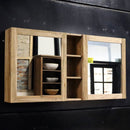 - MALAYA | Spiegelschrank - Badspiegel - Wandspiegel Teak - 150 x 70 x 18 cm - Badgestaltung | Afrika Naturstein