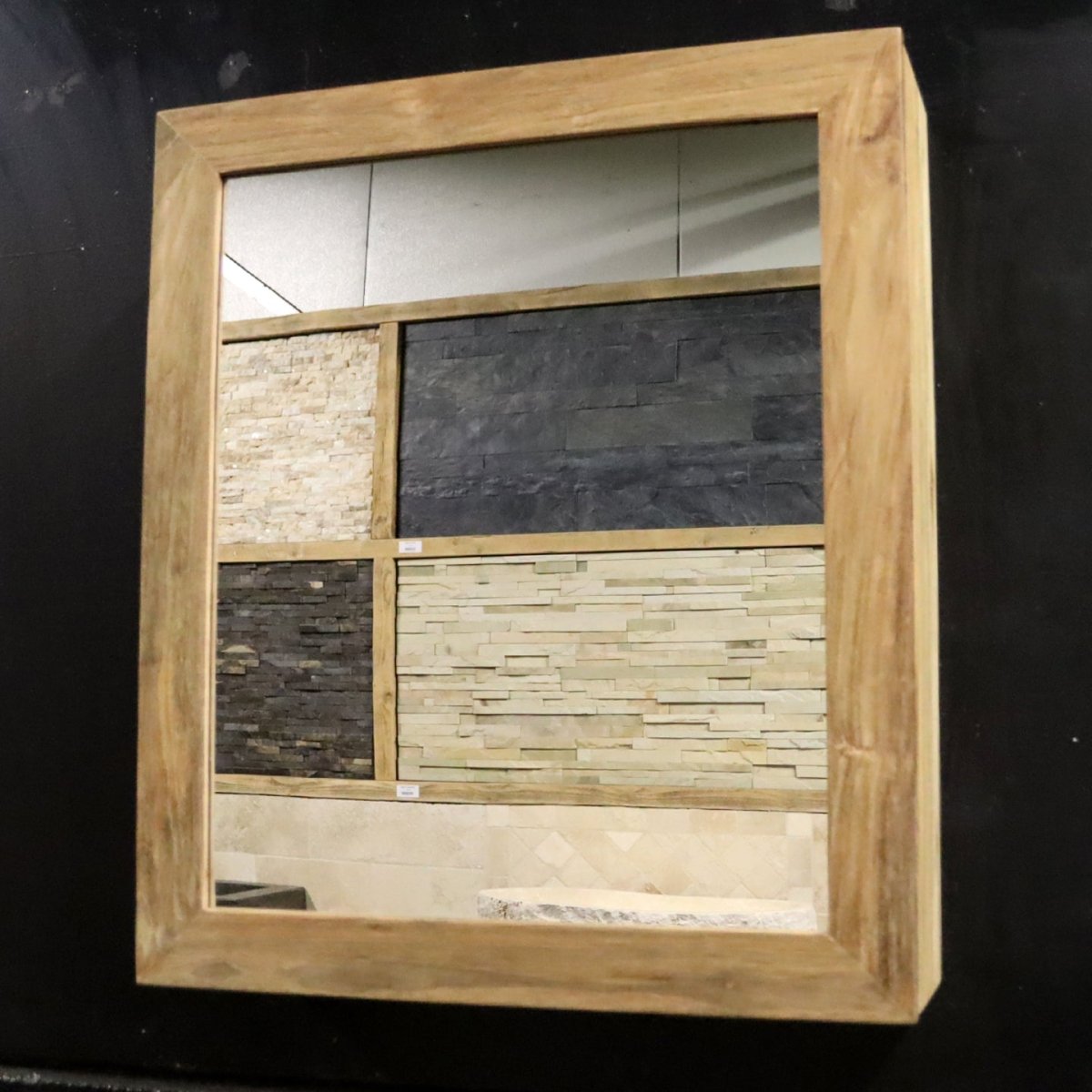 - MALAYA Spiegelschrank Badspiegel Wandspiegel Teak 60x70x18 cm - Badgestaltung | Afrika Naturstein