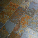 Naturstein Fliese Wandfliese Bodenfliese Schiefer Brasil Multicolor - Muster | Schieferfliesen | BRASIL MULTICOLOR - ca. 20 x 20 cm - Muster | Afrika Naturstein