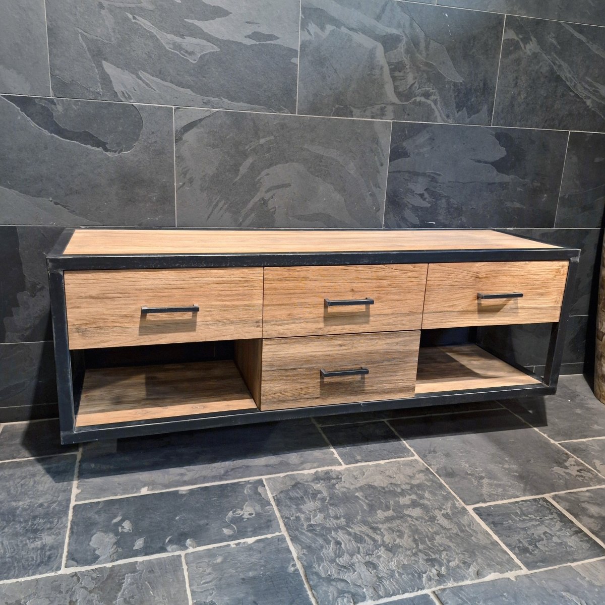 Wastafelonderkast van teakhout | 180 x 55 x 60 cm | Massief en duurzaam | Model 5