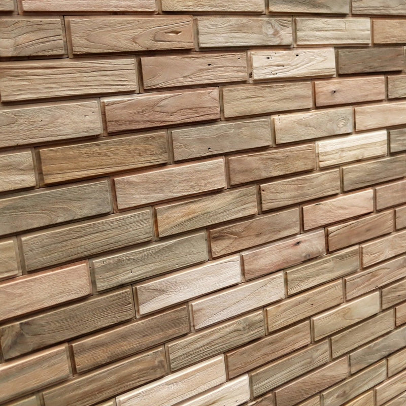 - BRICK | Holzverblender | 21x6 - 1 Stück 21x6 cm - Verblender | Afrika Naturstein