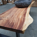 - Waschtischplatte Suar Massivholz 240 oder 310 cm - 240 x 55 - 65 x 6 cm - Badgestaltung | Afrika Naturstein