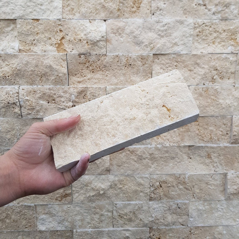 - Naturstein Verblender | Travertin | 20 x 7,5 x ca. 1 - 3,5 cm - Verblender | Afrika Naturstein