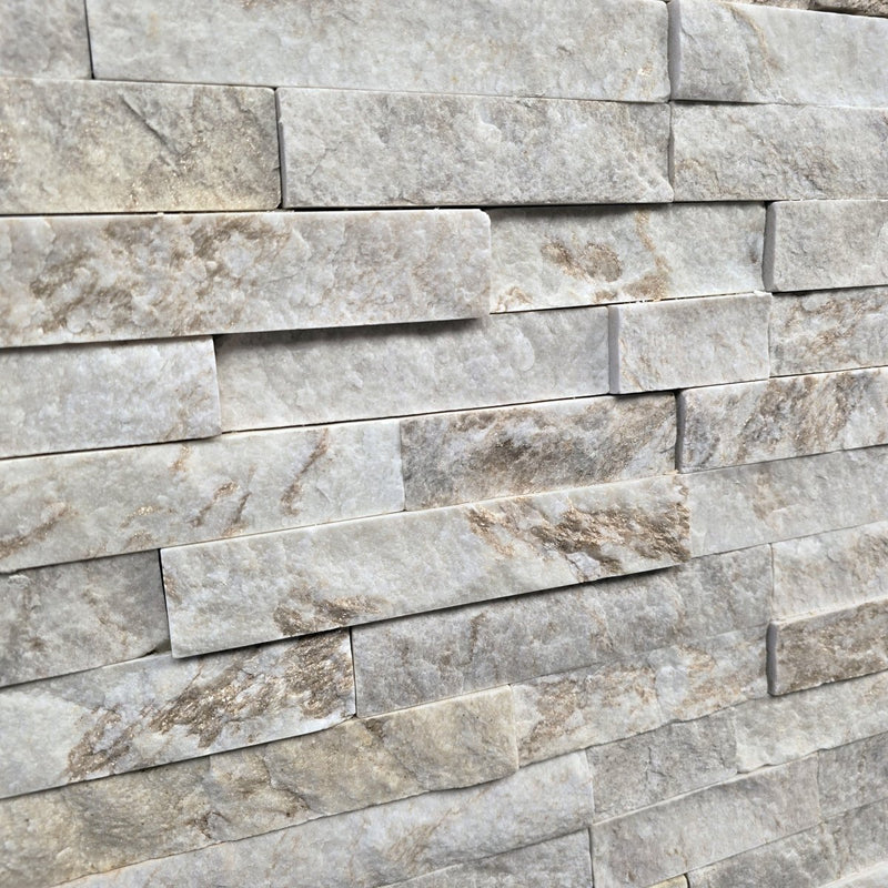 - Muster | Naturstein Verblender | MARMOR WHITE GOLD - ca. 15 x 15 - 20 cm - Muster | Afrika Naturstein