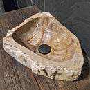 - FOSSIL WOOD | Waschbecken C2 - 5 | in verschiedenen Größen - C3 - B 38 x T 30 x H 15 cm - Badgestaltung | Afrika Naturstein
