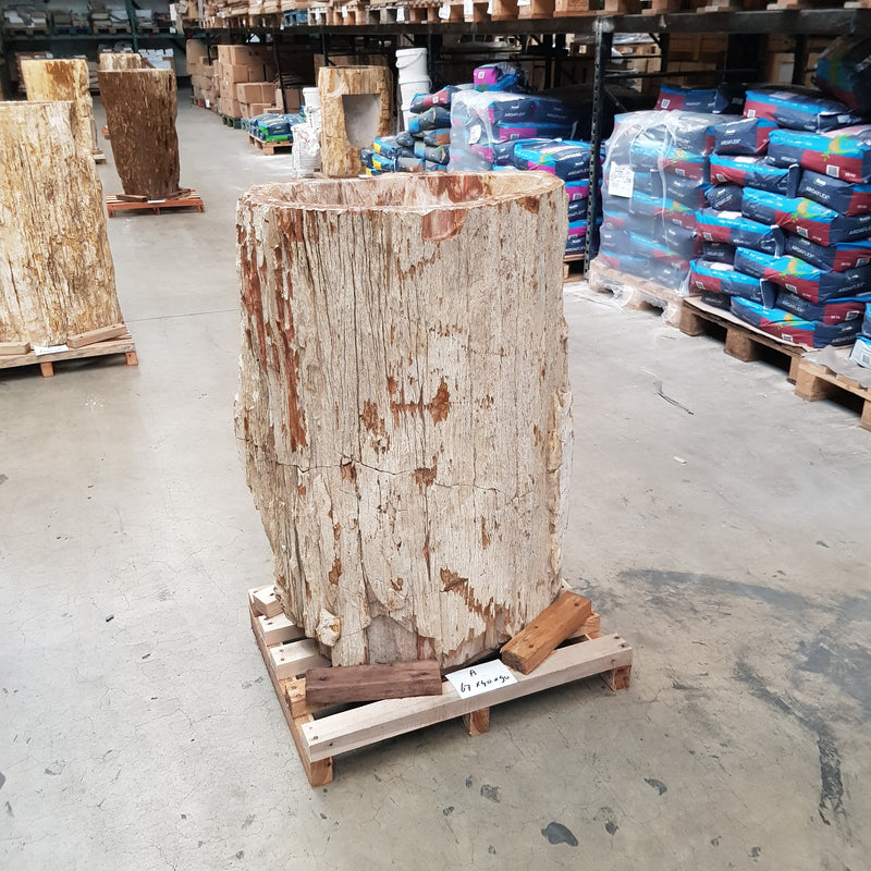 A-ZAKYNTHOS wastafel op voet versteend hout 58 x 53 x 92 cm