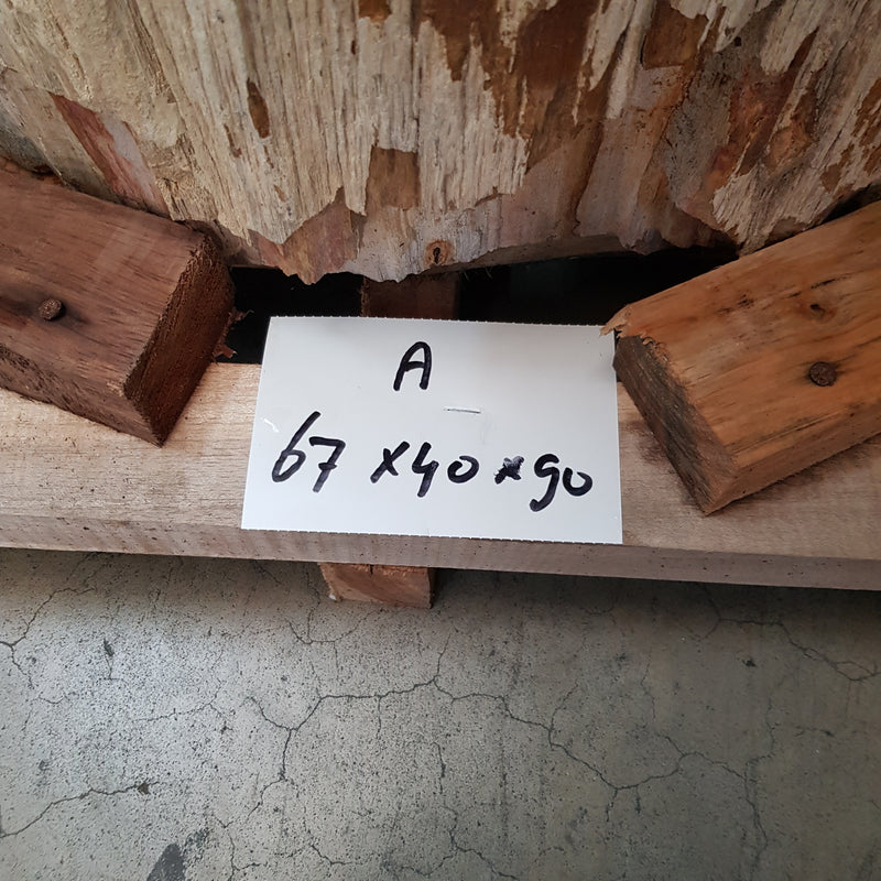 A-ZAKYNTHOS Standwaschbecken versteinertes Holz 67 x 40 x 90 cm