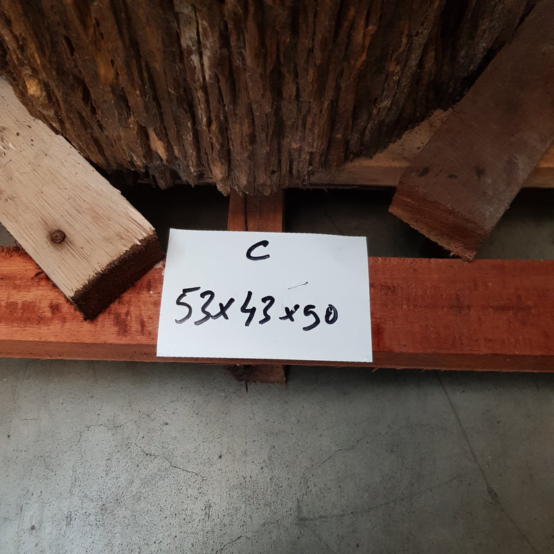 A3 ZAKYNTHOS wastafel op voet versteend hout 61 x 40 x 91 cm