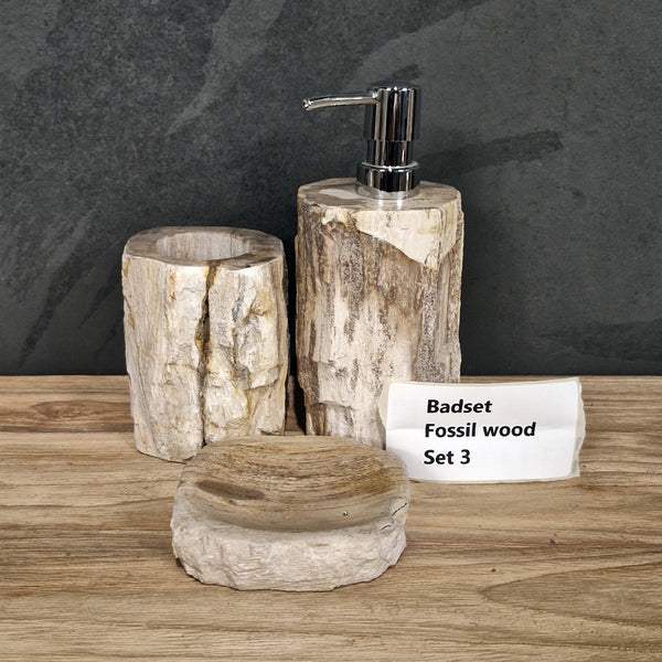 Versteend hout | 3-delig, set