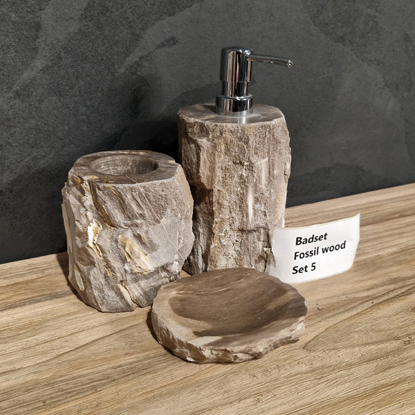 Versteend hout | 3-delig, set