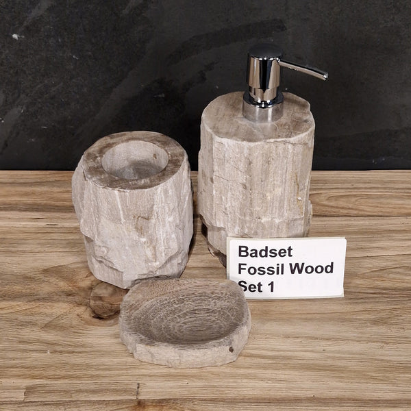 Versteend hout | 3-delig, set