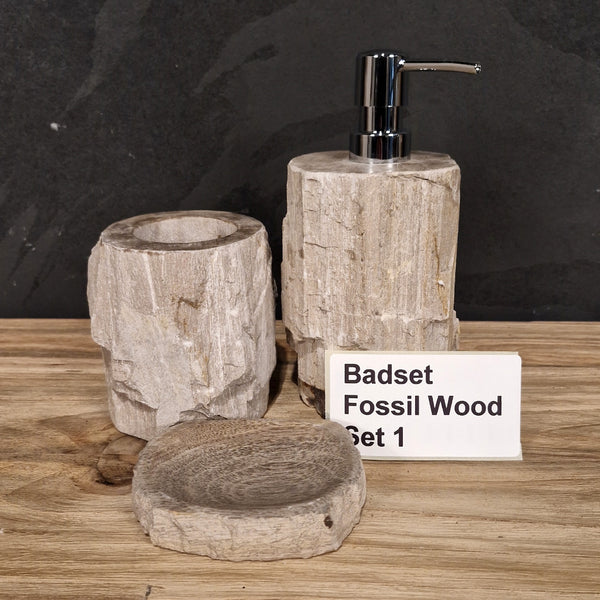 Versteend hout | 3-delig, set