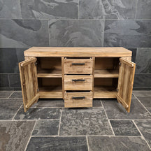 Nachhaltiger Bad-Unterschrank aus Teakholz von Bali, 150x47x80cm, elegantes Badmöbel für moderne Badgestaltung