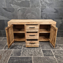 Nachhaltiger Badezimmer-Unterschrank aus Teakholz von Bali, Maße 160x52x80 cm, stilvolle Badgestaltung, langlebiges Holzdesign
