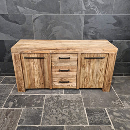 Unterschrank für Bad | Nachhaltig gefertigt aus Teakholz | Model 1 - 160 x 52 x 80 cm - Badgestaltung