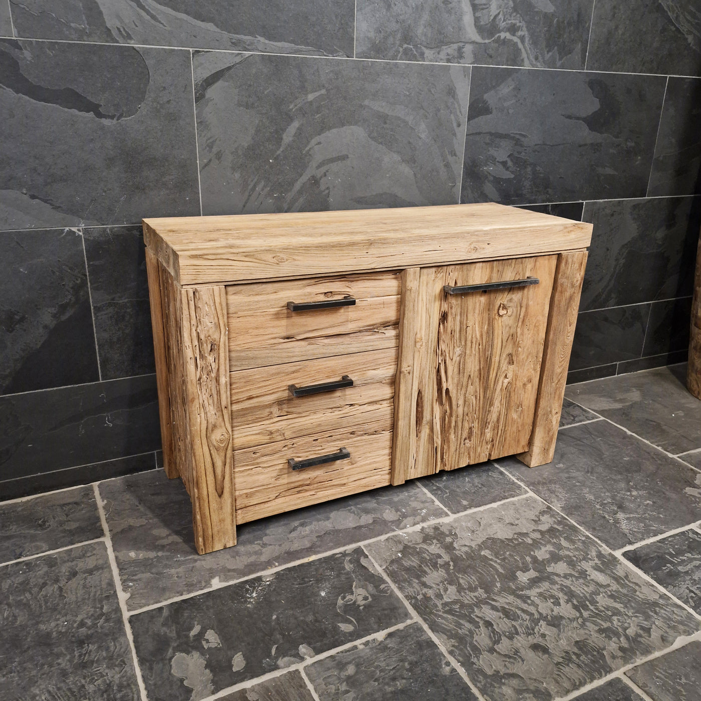 Bali Teakholz Badezimmer-Unterschrank, rechteckig, schlichtes Design, aus Naturmaterial, für Badgestaltung, Modell 2