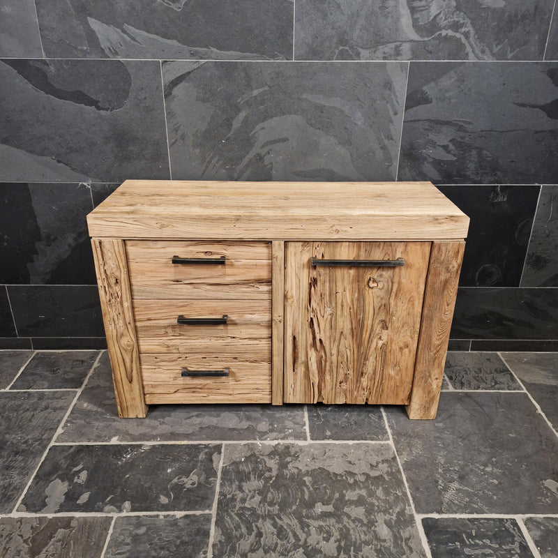 Teakholz Badezimmer-Unterschrank | Schlichte Eleganz aus Naturmaterial | Model 2 - Tür rechts - Badgestaltung