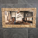 Badspiegel | Recyceltes Teakholz mit Block | Verschiedene Größen