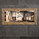 Badspiegel | Recyceltes Teakholz mit Block | Verschiedene Größen