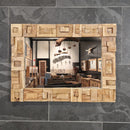 Badspiegel | Recyceltes Teakholz mit Block | Verschiedene Größen