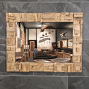 Badspiegel | Recyceltes Teakholz mit Block | Verschiedene Größen