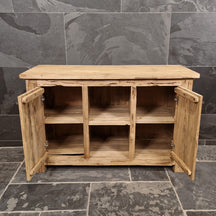 Badezimmer-Unterschrank aus recyceltem Holz von Borneo, natürliche und pflegeleichte Badgestaltung, Modell 2, 126x50x80 cm