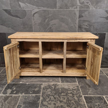 Badezimmer-Unterschrank aus recyceltem Holz von Borneo, natürliche Badgestaltung, pflegeleicht, Maße 146x50x80cm