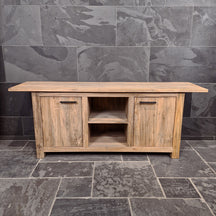 Badezimmer-Unterschrank aus recyceltem Holz von Borneo, natürlicher Badmöbel mit pflegeleichter Oberfläche, Modell 2