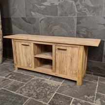 Badezimmer-Unterschrank aus recyceltem Holz, Borneo, 80cm hoch, natürlicher Look, pflegeleicht, Modell 2 für Badgestaltung