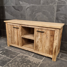 Badezimmer-Unterschrank aus recyceltem Holz | Natürlich & pflegeleicht | Model 2 - Badgestaltung