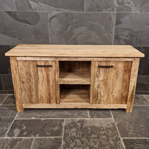 Badezimmer-Unterschrank aus recyceltem Holz von Borneo, natürliche und pflegeleichte Badgestaltung, Modell 2, 156x50x80 cm