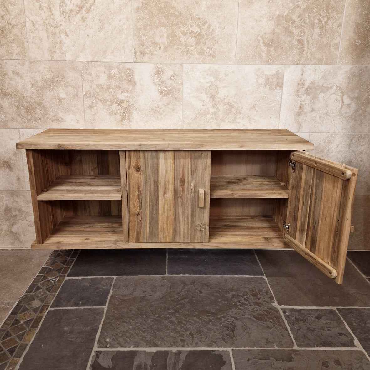 Teakholz Hängeschrank für Bad | Natürliches Design