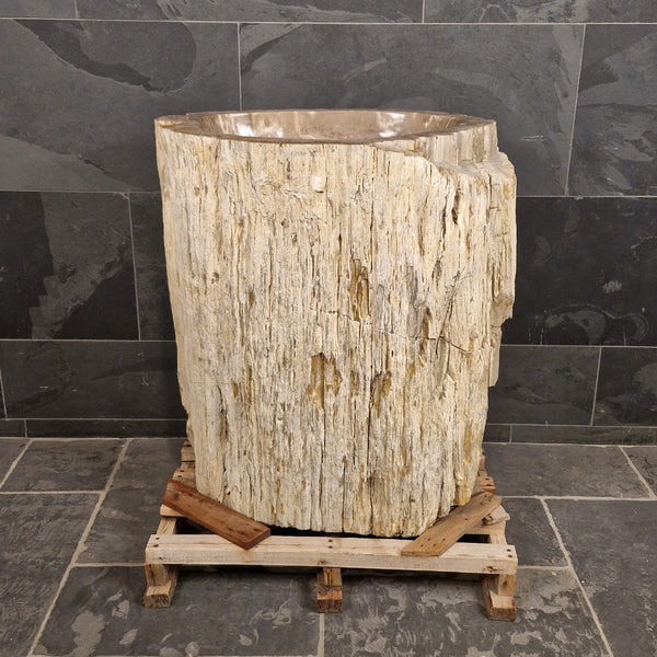 Staande wastafel versteend hout | 83 x 57 x 91 cm | D3