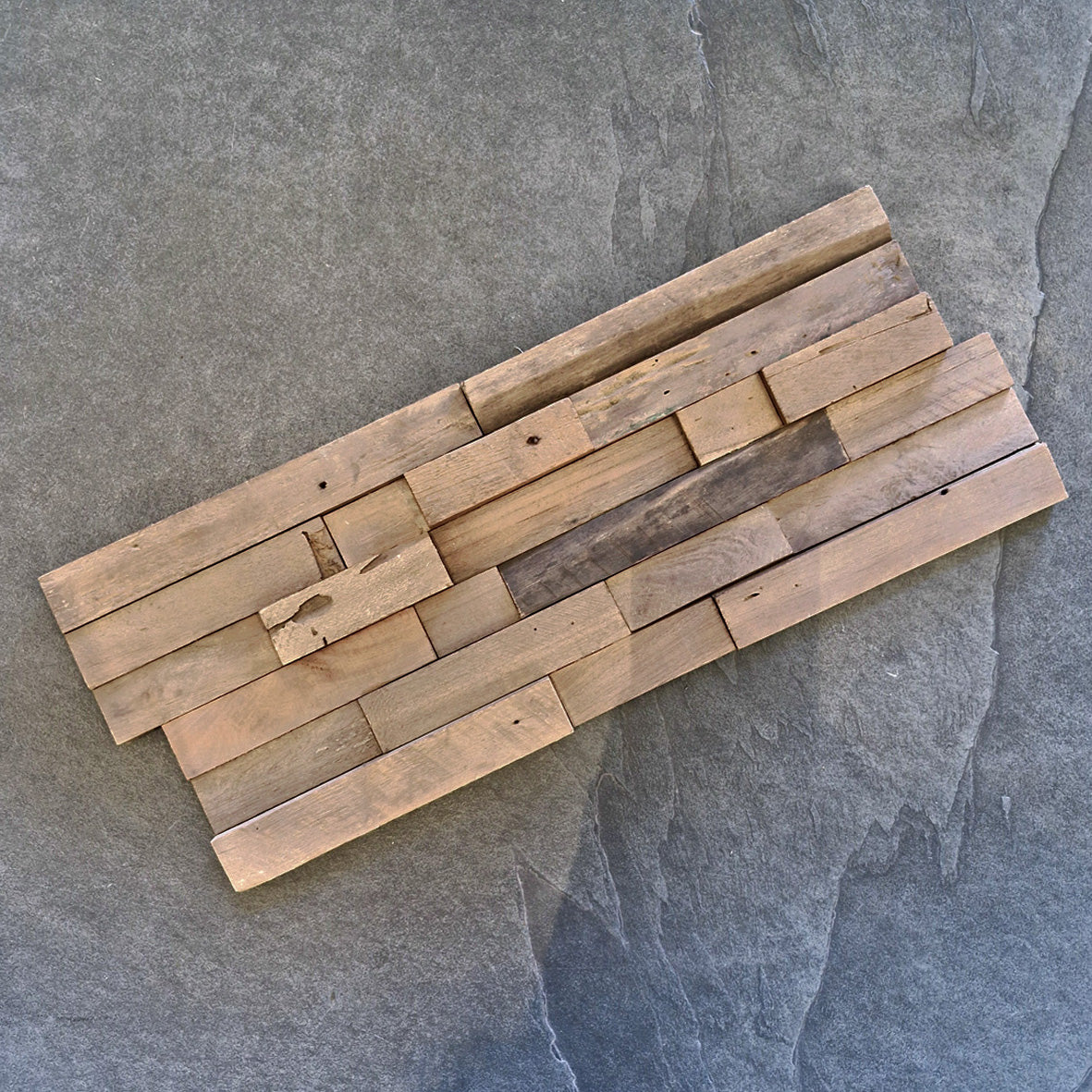 Holzpaneele aus Teakholz, 6x3 cm, als Verblender, natürliche Holzmaserung, dekorative Wandverkleidung von DECO