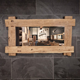 EROSI Spiegel | A5 - 11 | Recyceltes Teakholz | 140 x 80 cm - Badgestaltung