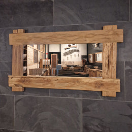 EROSI Spiegel | A5 - 11 | Recyceltes Teakholz | 140 x 80 cm - A11 - 140 x 80 x 5 cm - Badgestaltung