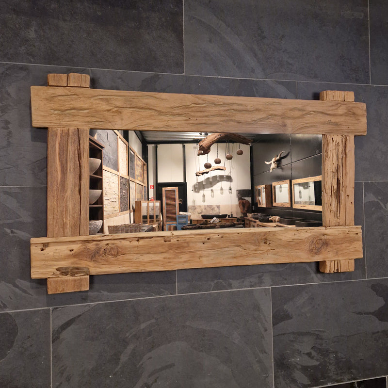 EROSI Spiegel | A5 - 11 | Recyceltes Teakholz | 140 x 80 cm - Badgestaltung