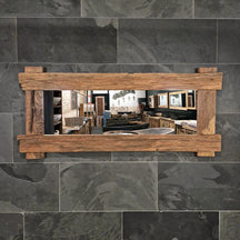 Recycelter Teakholz-Spiegel von EROSI, A12 - 16, Badgestaltung, 180x80 cm, natürliche Holzoptik, elegantes Design