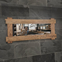Recyceltes Teakholz Spiegel A12 von EROSI, 180 x 80 cm, für Badgestaltung, elegante Wanddekoration aus nachhaltigem Holz