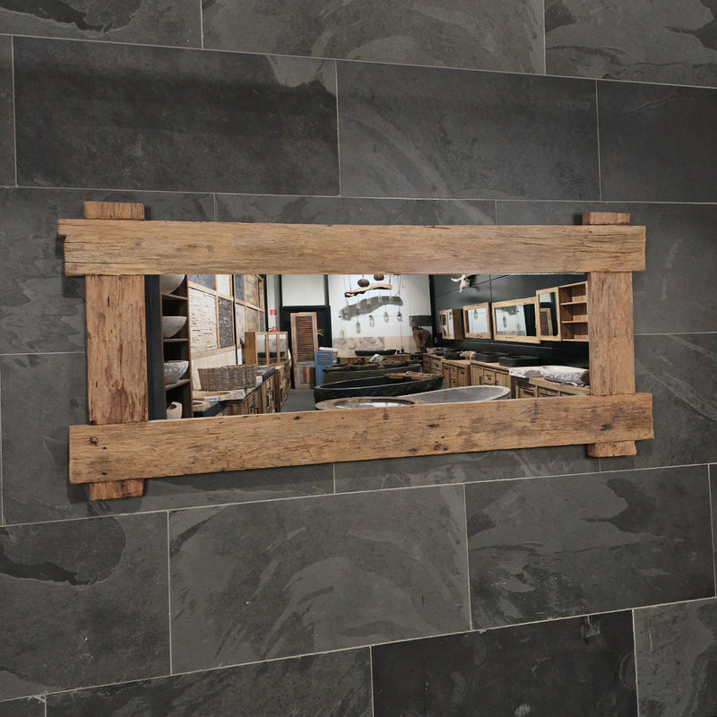EROSI Spiegel | A12 - 16 | Recyceltes Teakholz | 180 x 80 cm - Badgestaltung