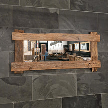 Recycelter Teakholz Spiegel EROSI A12 - 16, 180 x 80 cm, für Badgestaltung, nachhaltiges Design, stilvoll und umweltfreundlich