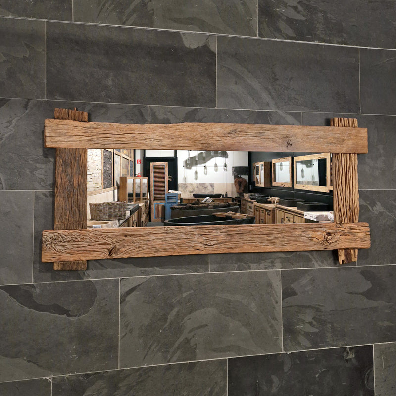 EROSI Spiegel | A12 - 16 | Recyceltes Teakholz | 180 x 80 cm - Badgestaltung