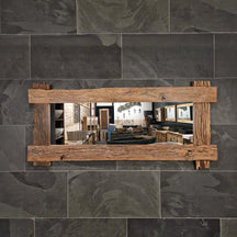 Recycelter Teakholz Spiegel A12 von EROSI in Badgestaltung, Maße 180 x 80 cm, elegantes Badezimmerdesign
