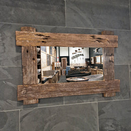 EROSI Spiegel | A4 | Recyceltes Teakholz | 120 x 80 cm - A4 - 120 x 80 x 5 cm - Badgestaltung